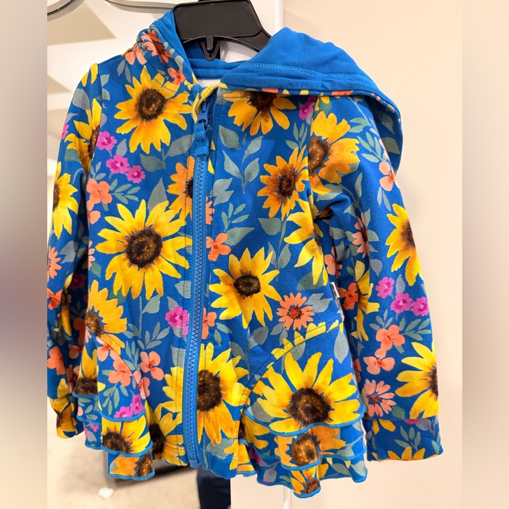 Little Sleepies Sunflower Blue hooded jacket